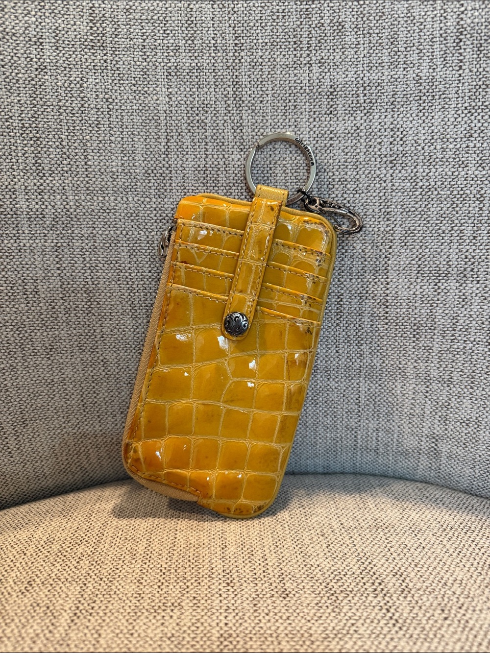 Brighton Yellow Croc-Embossed Keyring Phone Case